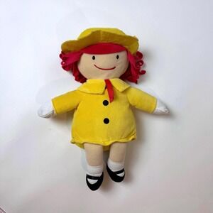 Kohl's‎ Cares Cuddle Toy Madeline Doll Plush yellow raincoat 14" USED t25